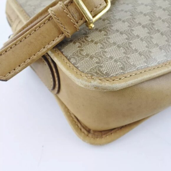 CELINE Macadam Shoulder Bag Brown PVC Women - Picture 11 of 12